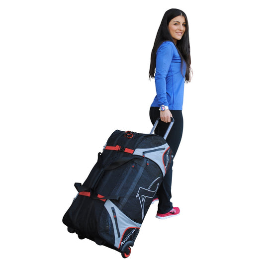 Sac de sport Arawaza noir/rouge a roulettes taille au choix