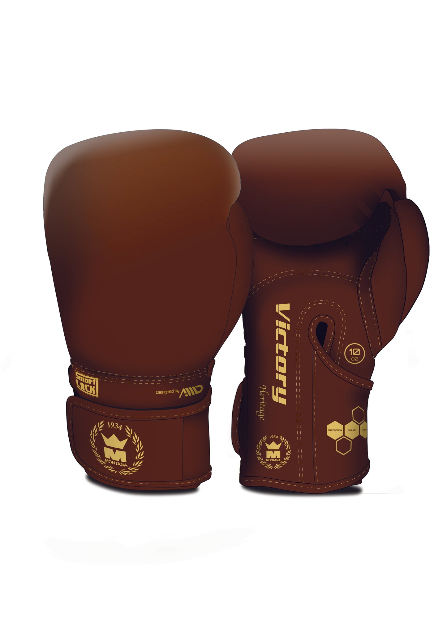 Gants boxe Victory Heritage mi-cuir Marron Montana