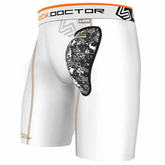 Boxer short avec coquille AirCore hard cup Shock doctor blanc