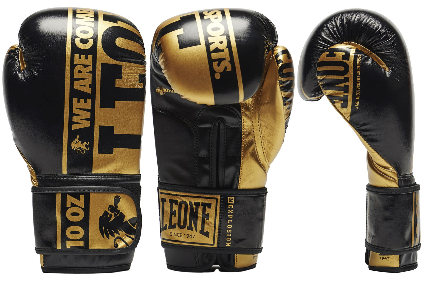 Gants de boxe Leone Explosion noir or