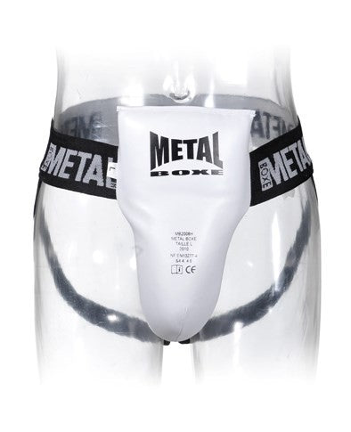 Coquille homme semi pro Metal boxe blanche