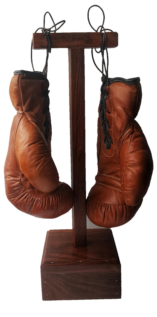 Gants boxe vintage collection cuir Camel