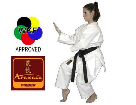 Kimono karaté Kata Arawaza Amber broderie blanche WKF blanc