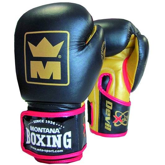 Gants boxe Devil Montana cuir pieds poings Noir